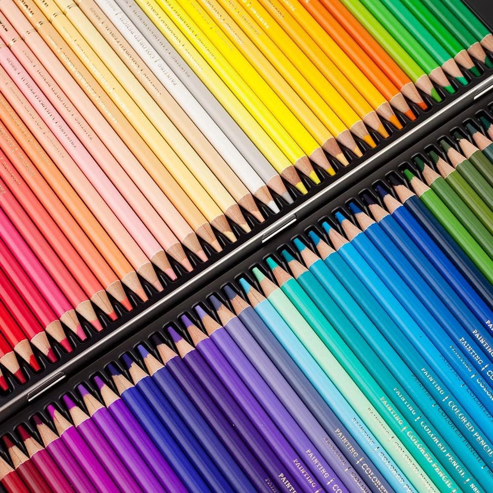 NYONI Professional 120 Colored Drawing Pencils Tin Box