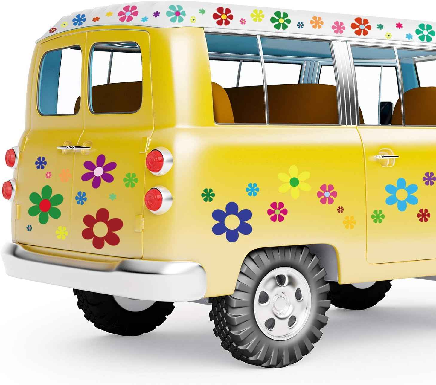 96 Pieces Car Flowers Stickers for Window Laptop Car Decoration - TTpen