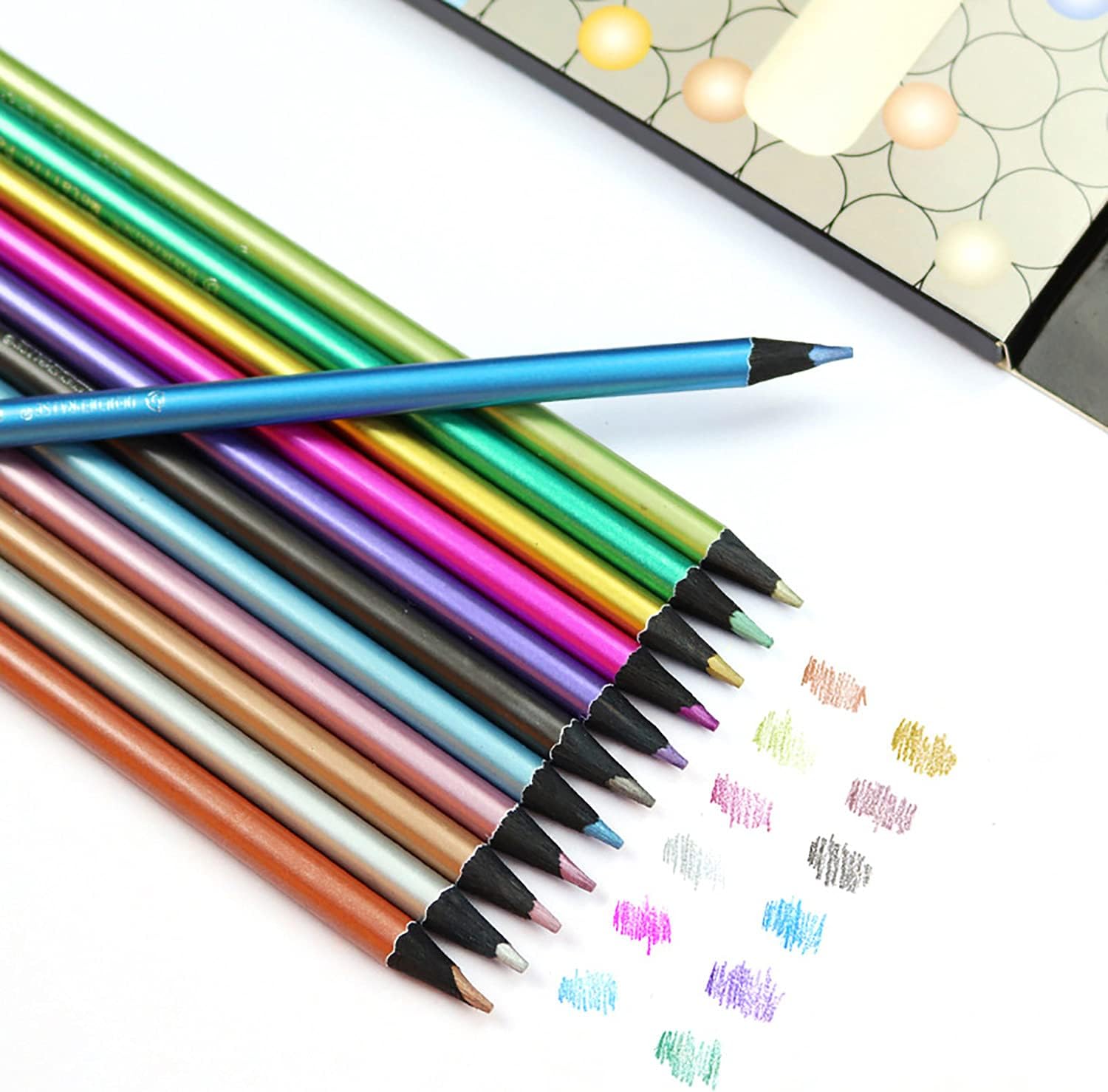 12pcs Metallic Colored Drawing Pencils