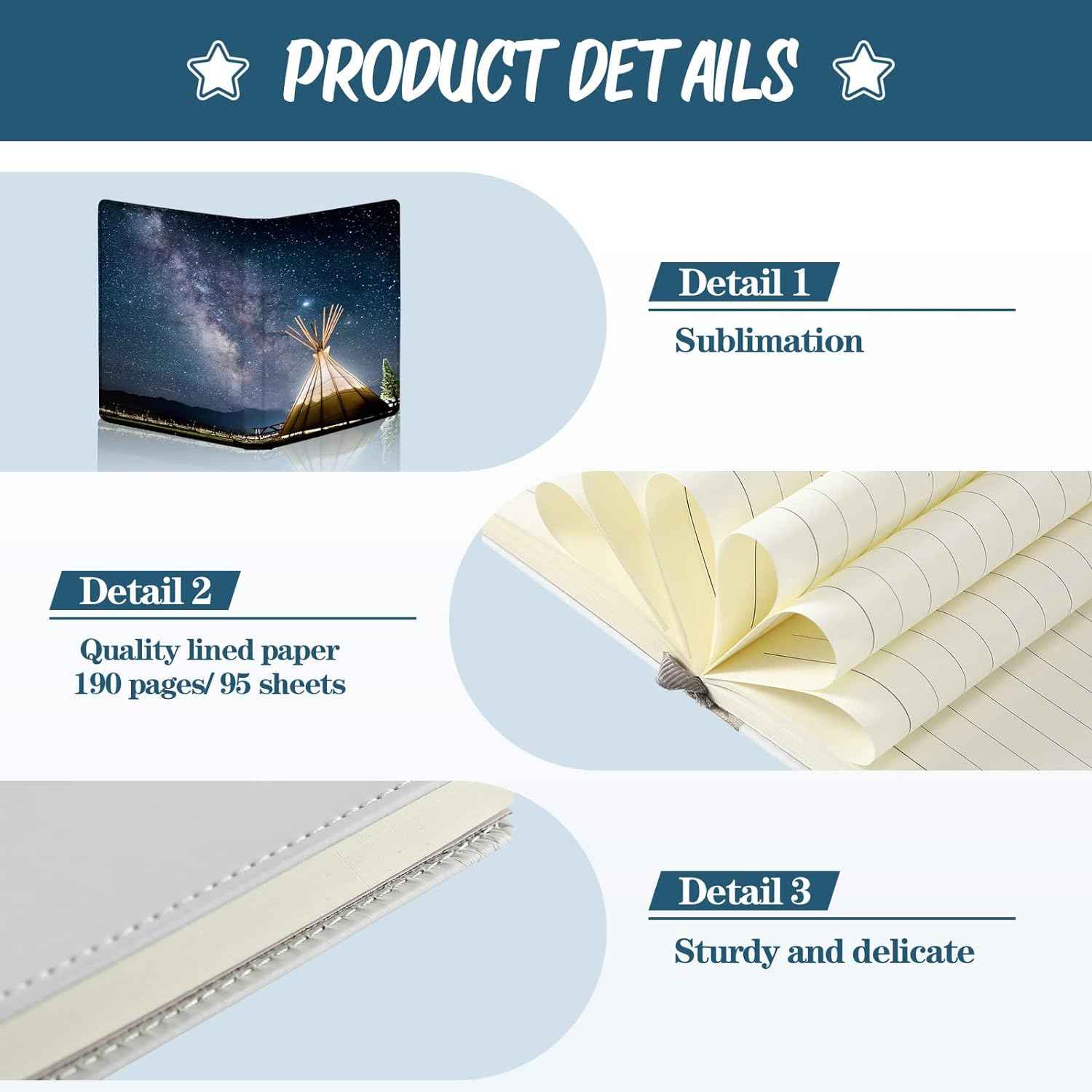 Sublimation Journal Blank Notebooks A6 190 Pages White (2 Pack) - TTpen