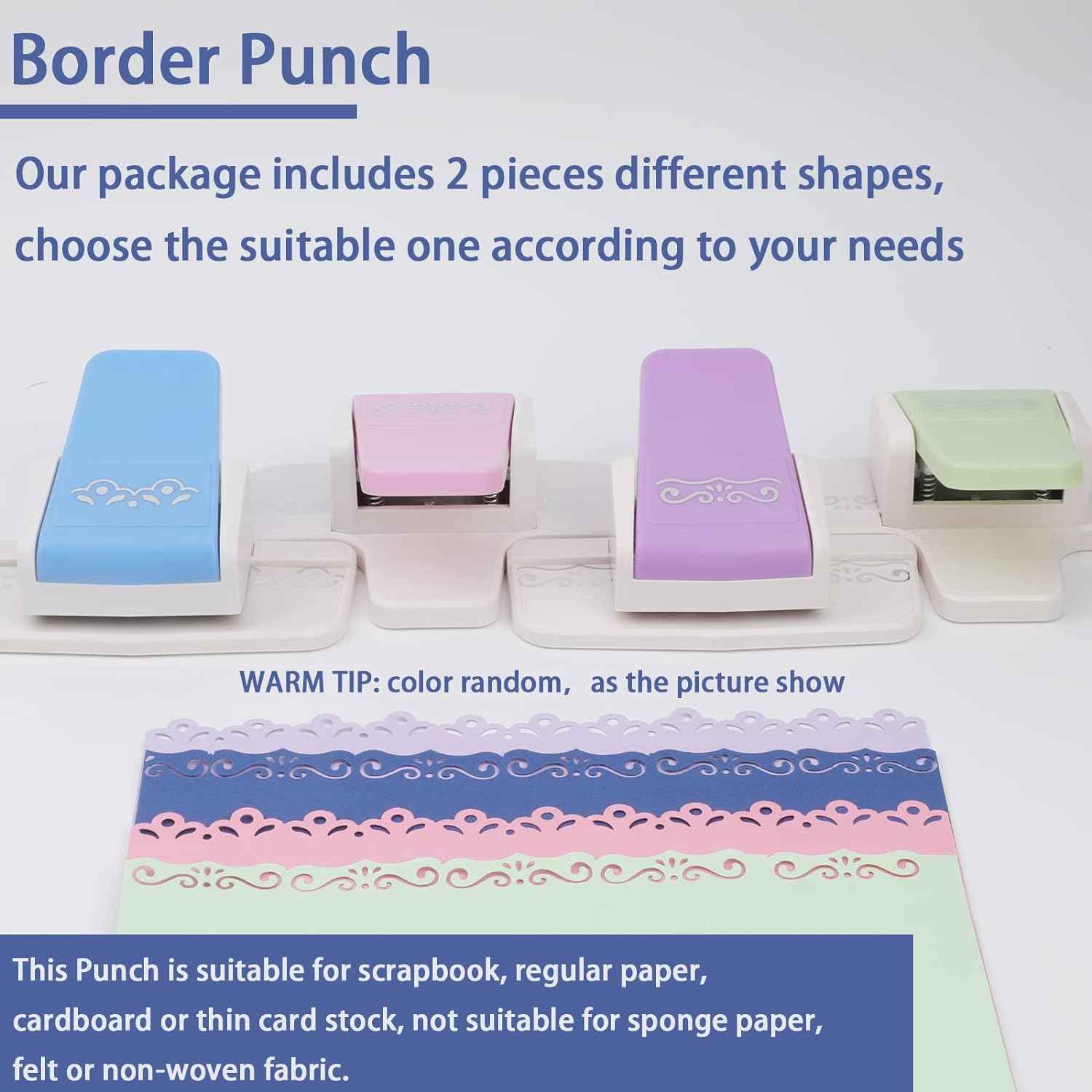 2 Pieces Border Punch for DIY Paper Crafts Scrapbooking Cards - TTpen