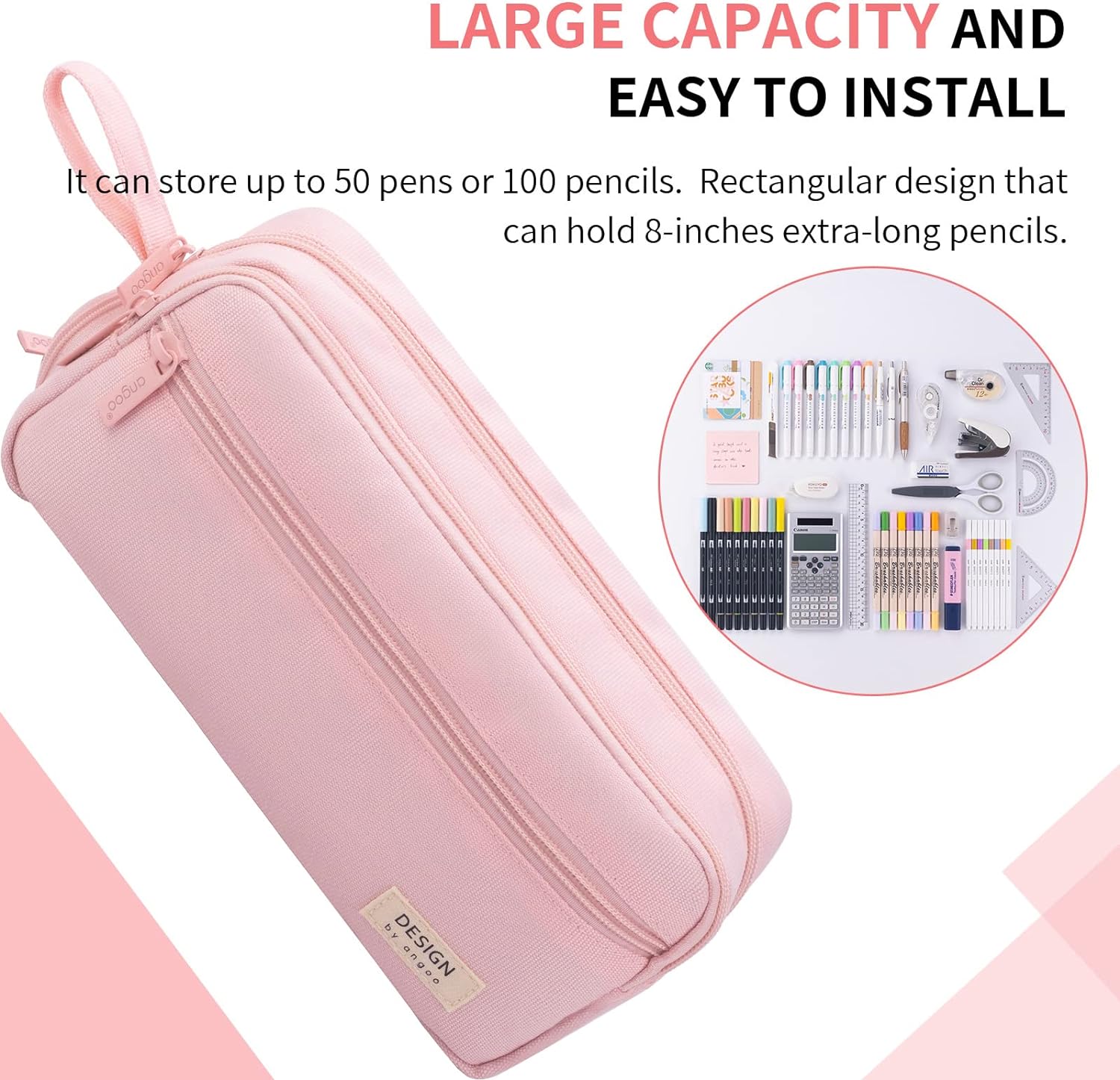 Large Pencil Case High Capacity Holder Box Storage Bag