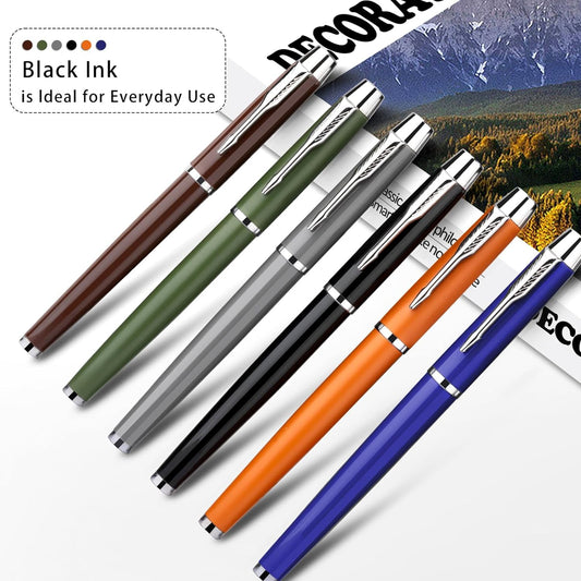6pcs Luxury Metal Fine Point Ballpoint Pens,Black Ink