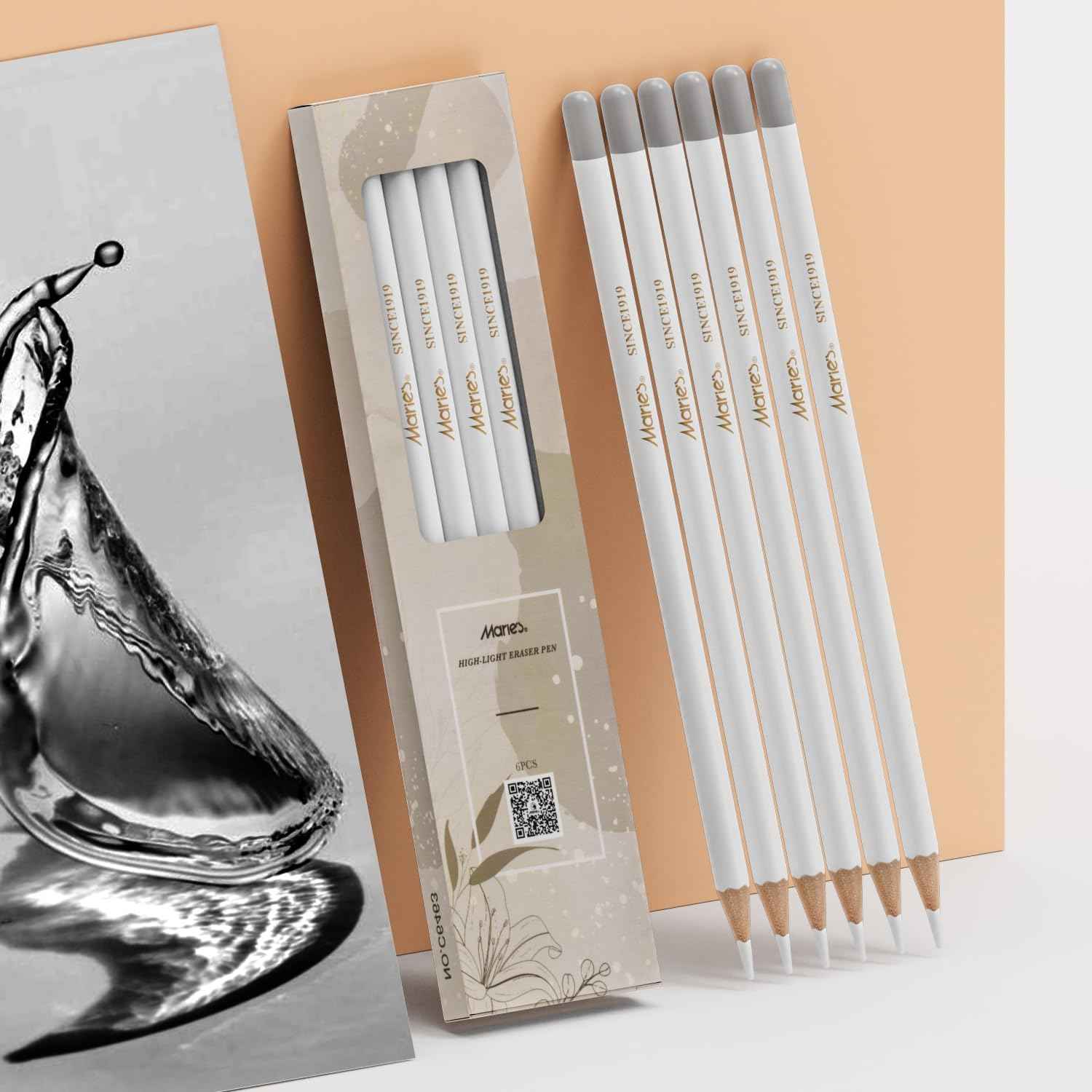 Marie’s Professional Eraser Drawing Pencil 6 Pack - TTpen
