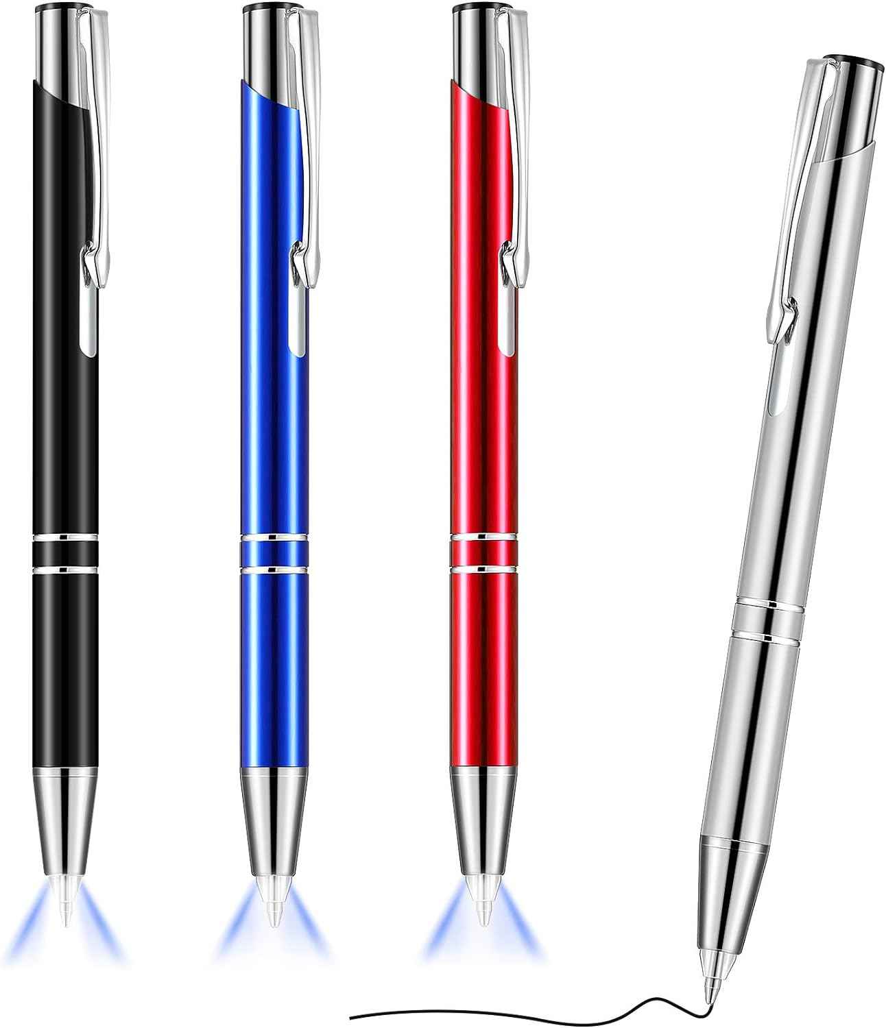 4 Pack Ballpoint Pens with LED Light for Writing in the Dark - TTpen