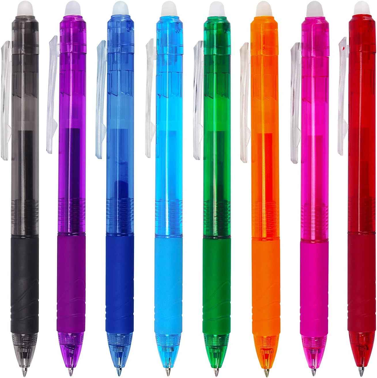 8 Pack Retractable Erasable Gel Pens Clicker Fine Point 0.7mm - TTpen