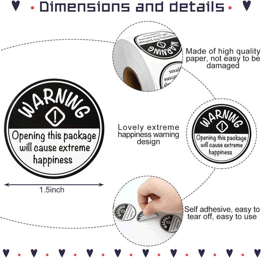 1000Pcs Extreme Happiness Stickers Round Self-Adhesive Labels 1.5 Inch