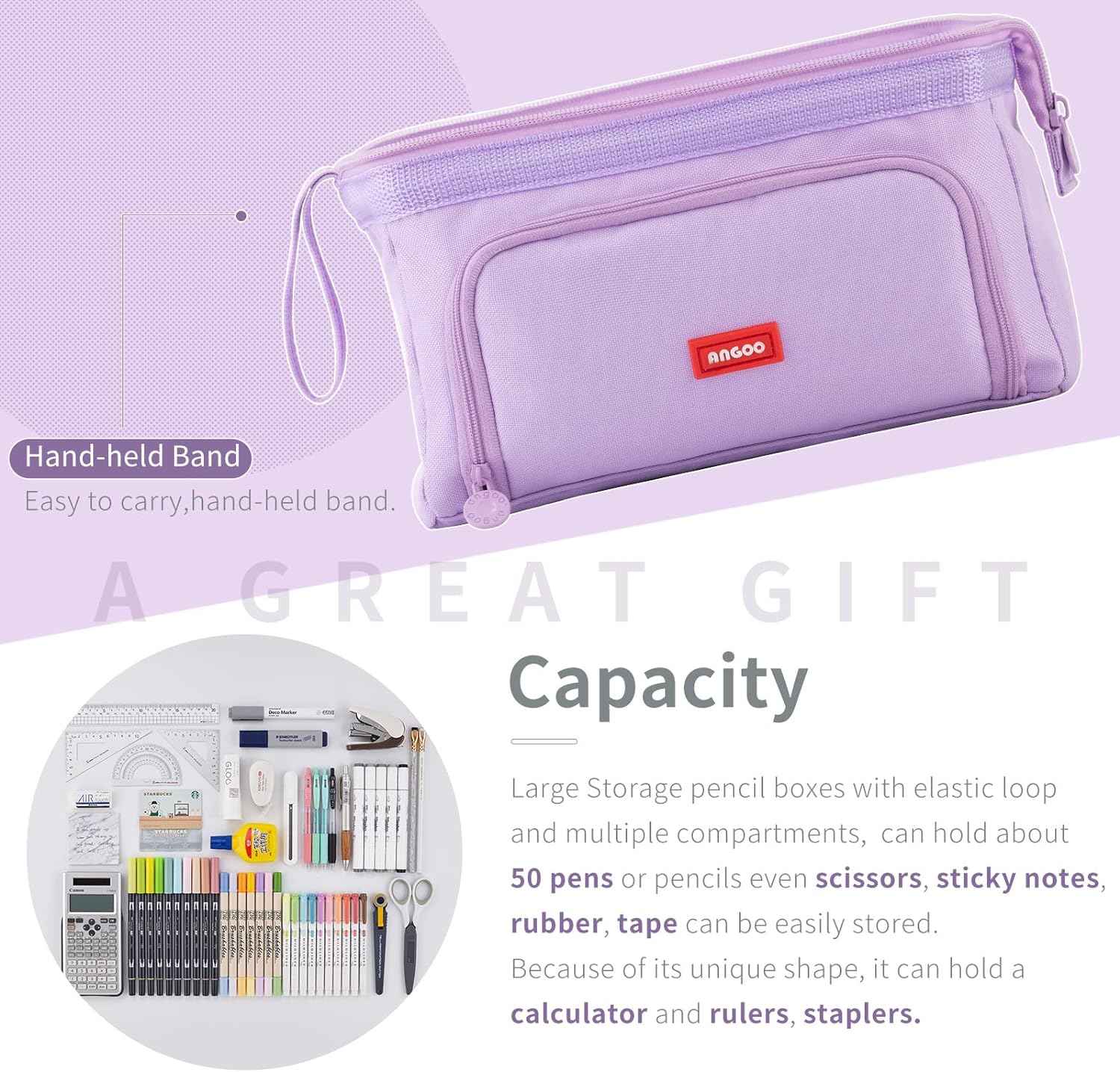 Pencil Case Large Capacity Pencil Pouch Handheld Pen Bag - TTpen