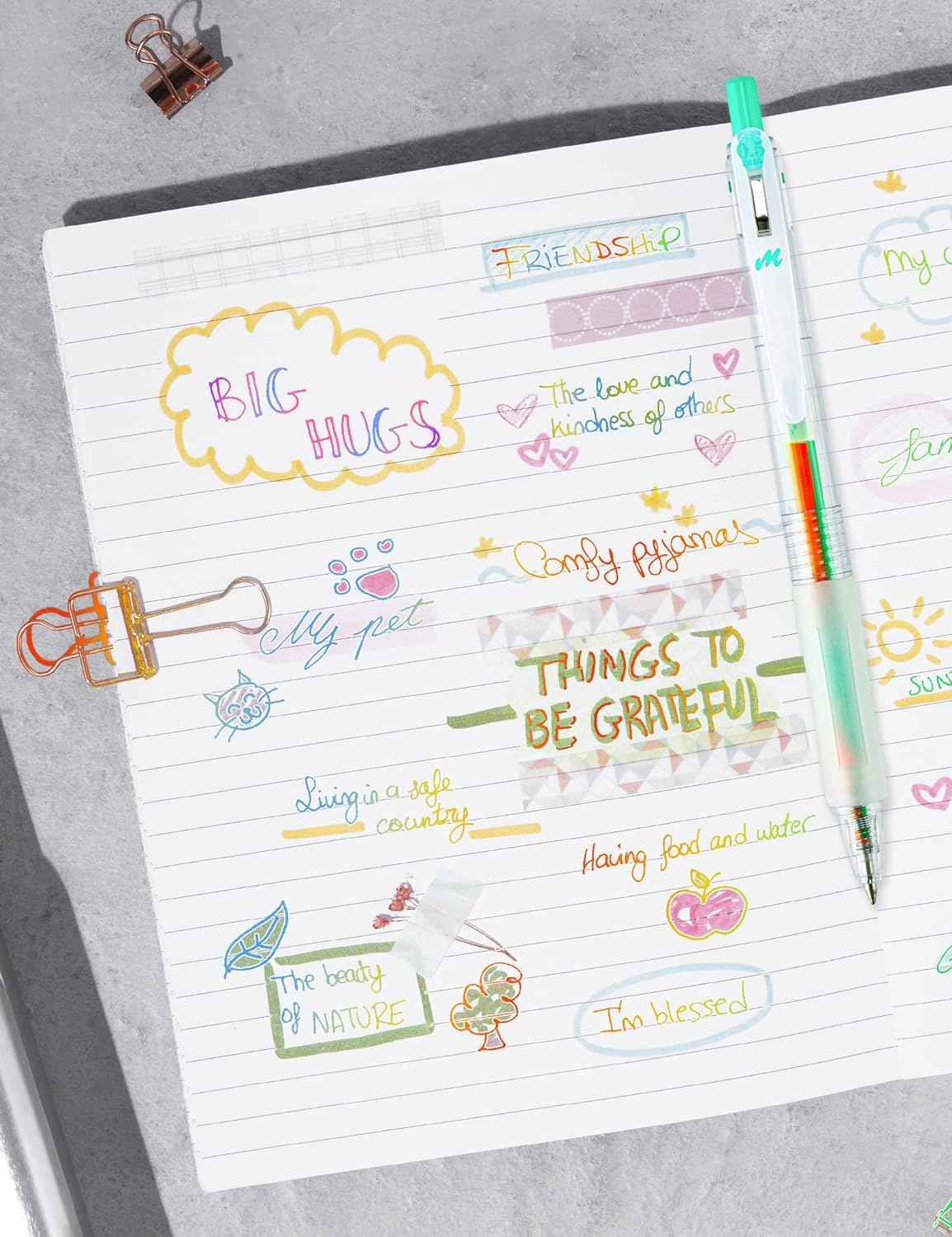 Retractable Magic Rainbow Color Gel Ink Pens 10-Pack - TTpen