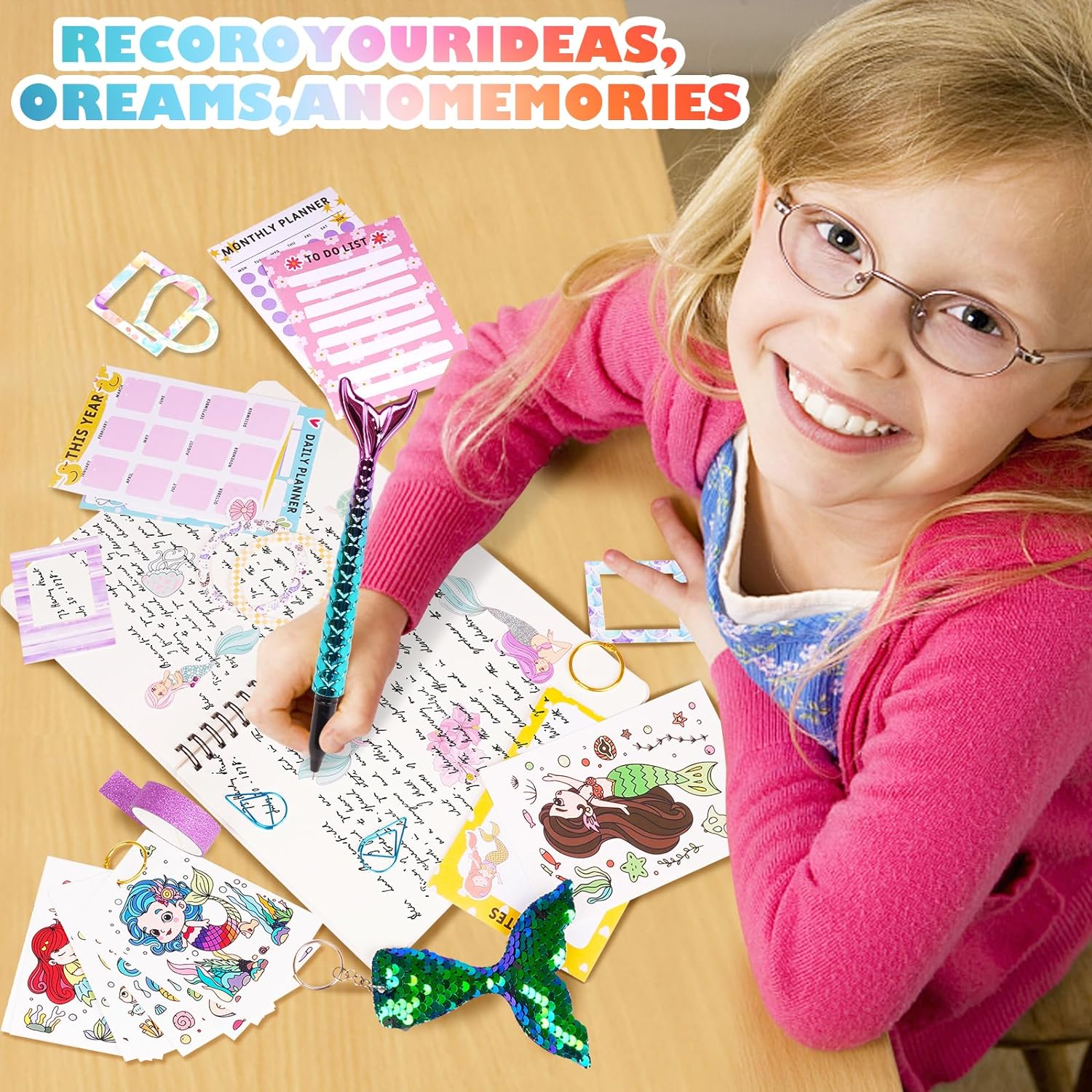DIY Scrapbook Journal Kit for Girls Diary 6-14 Years Mermaid