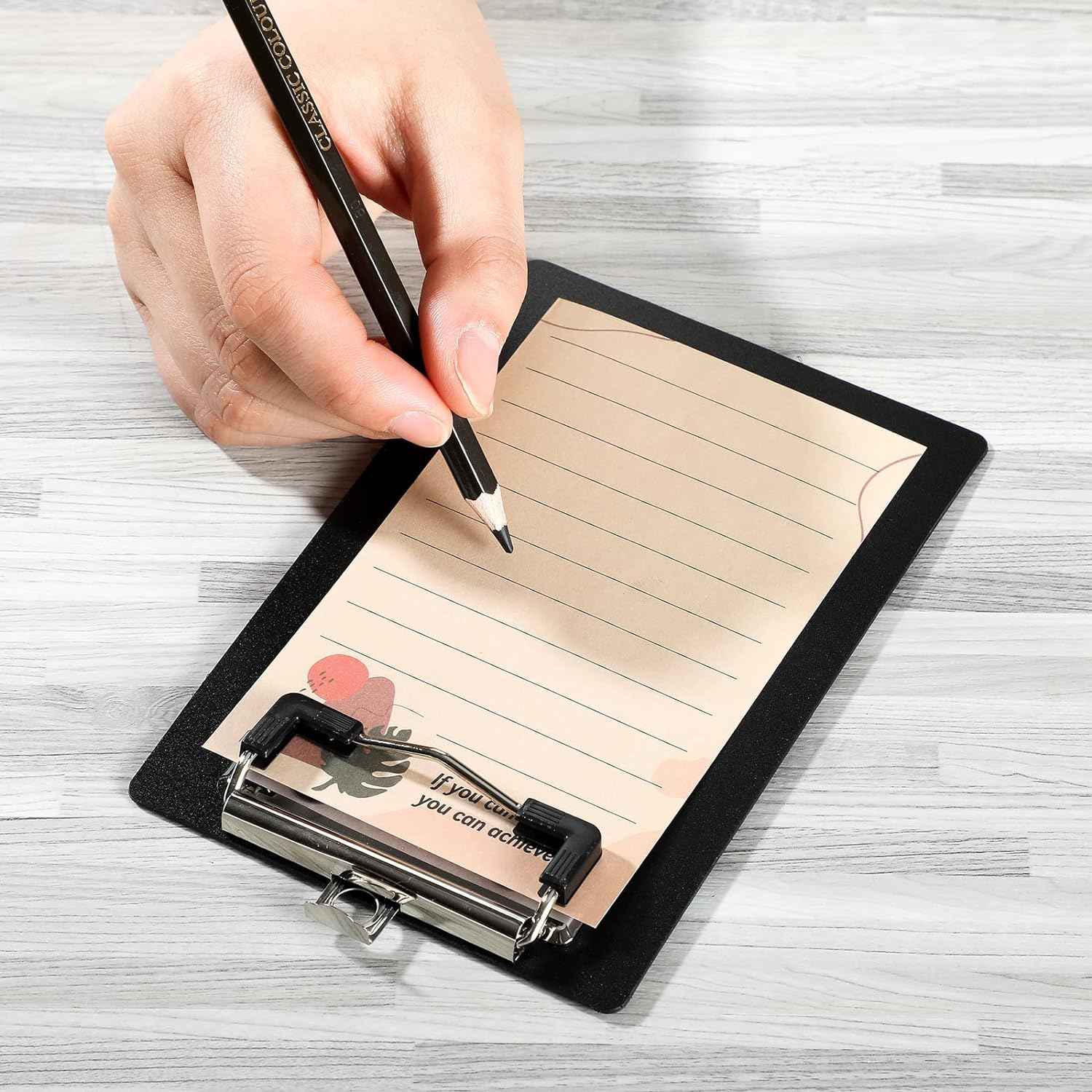 6pcs Mini Clipboards 4x6 Inch for Small Notepad Receipt Ticket Black - TTpen