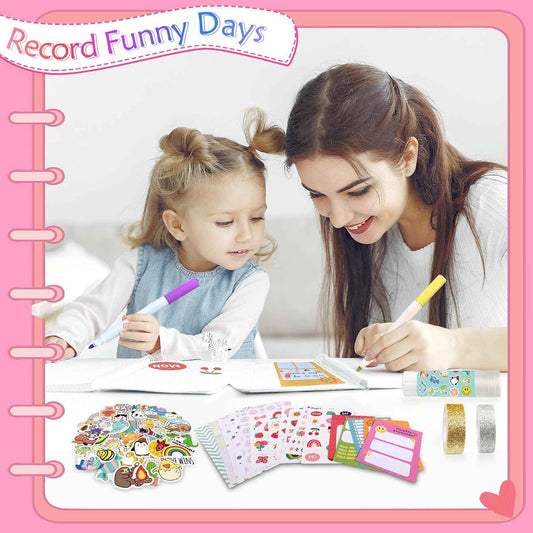 DIY Scrapbook Journal Set for Girls Ages 6-14 Years Old,Pink - TTpen