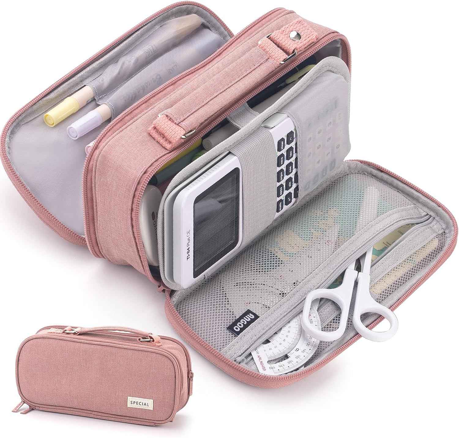 Large Capacity Pencil Case Double Zipper Storage Bag - TTpen