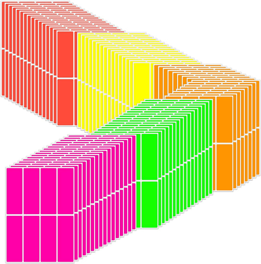 640Pcs Rectangular Color Coding Label Stickers 3 x 1 inch