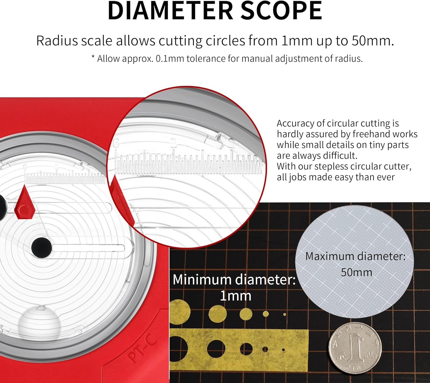 DSPIAE PT-C Integral Rotary Integral Circular Cutter (1-50mm) Circle