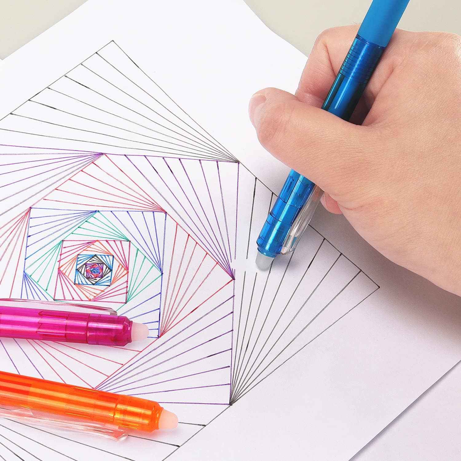 8 Pack Retractable Erasable Gel Pens Clicker Fine Point 0.7mm - TTpen