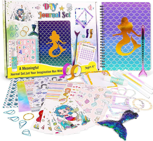 DIY Scrapbook Journal Kit for Girls Diary 6-14 Years Mermaid - TTpen