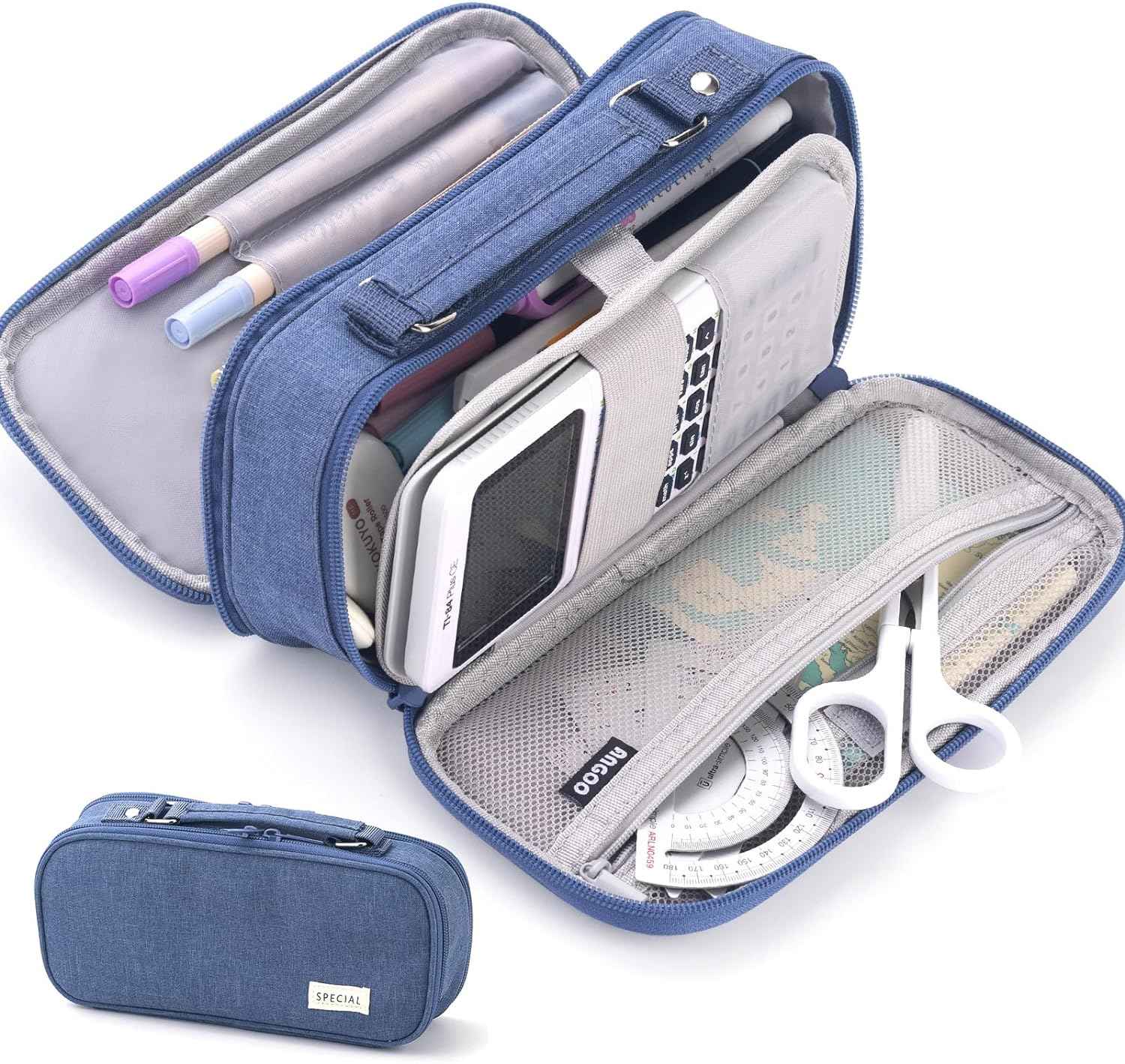 Large Capacity Pencil Case Double Zipper Storage Bag - TTpen