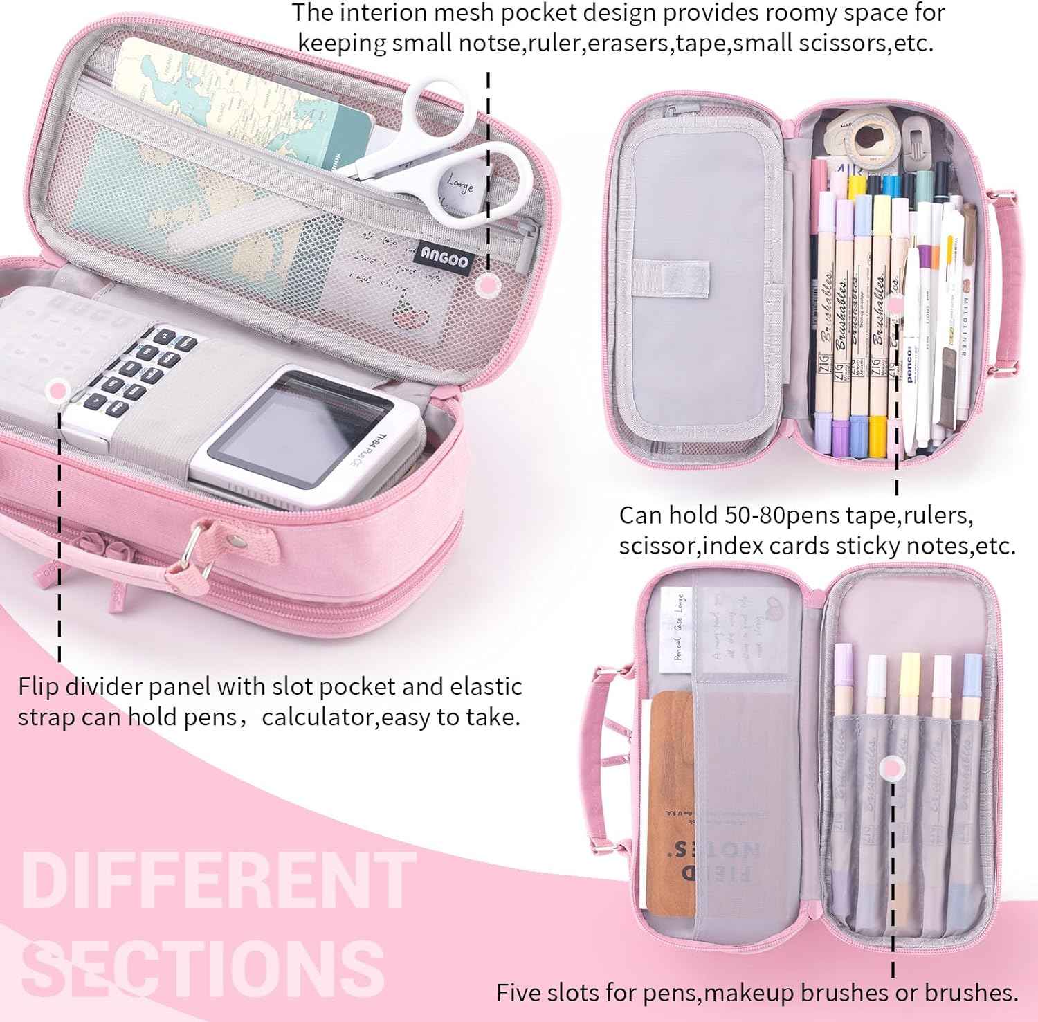 Large Capacity Pencil Case Double Zipper Storage Bag - TTpen