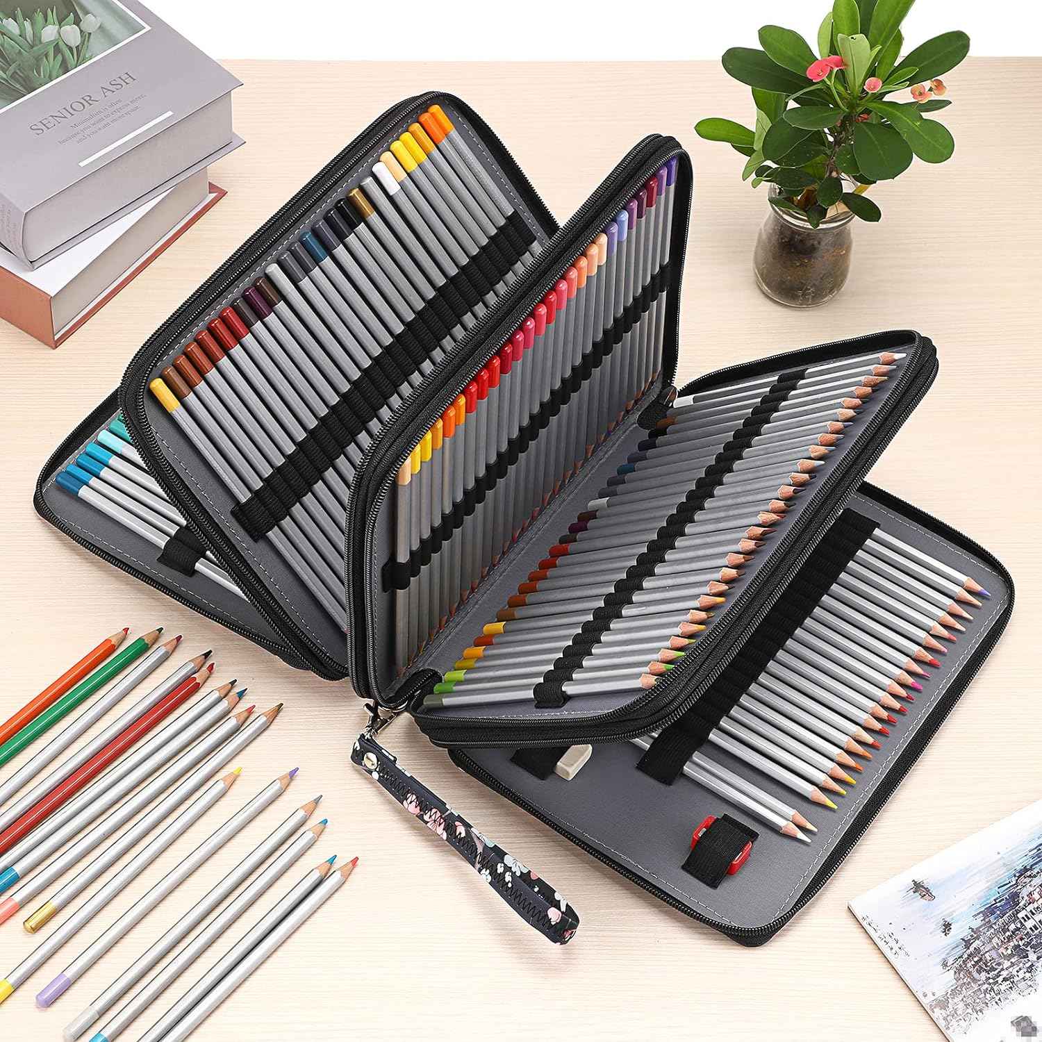 200 Slots Colored Pencil Case Large Capacity Pencil Organizer - TTpen
