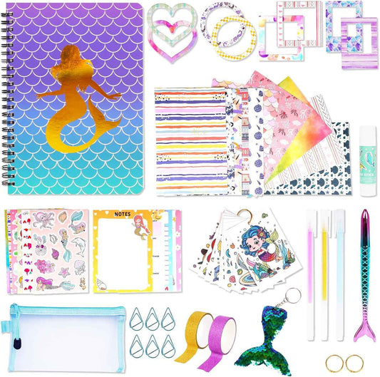 DIY Scrapbook Journal Kit for Girls Diary 6-14 Years Mermaid - TTpen