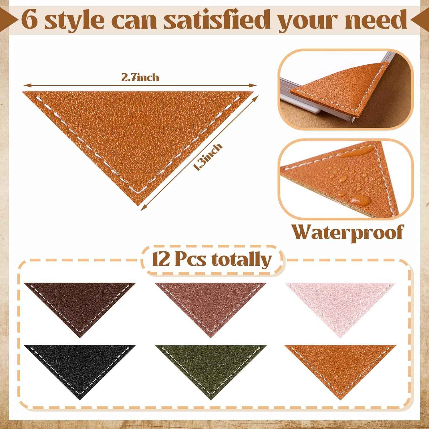 12Pcs Leather Corner Bookmarks for Women Book Lovers Gift Bible - TTpen