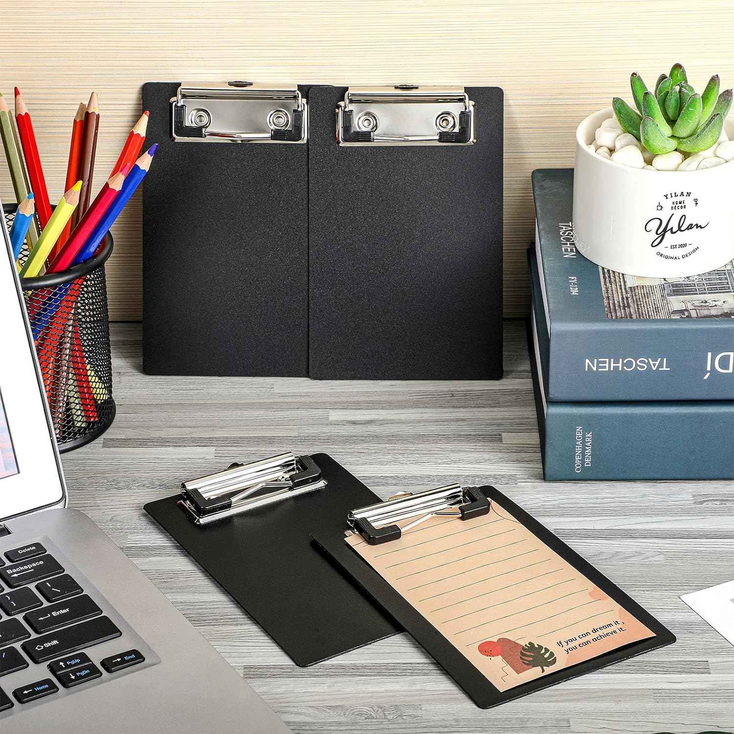 6pcs Mini Clipboards 4x6 Inch for Small Notepad Receipt Ticket Black - TTpen