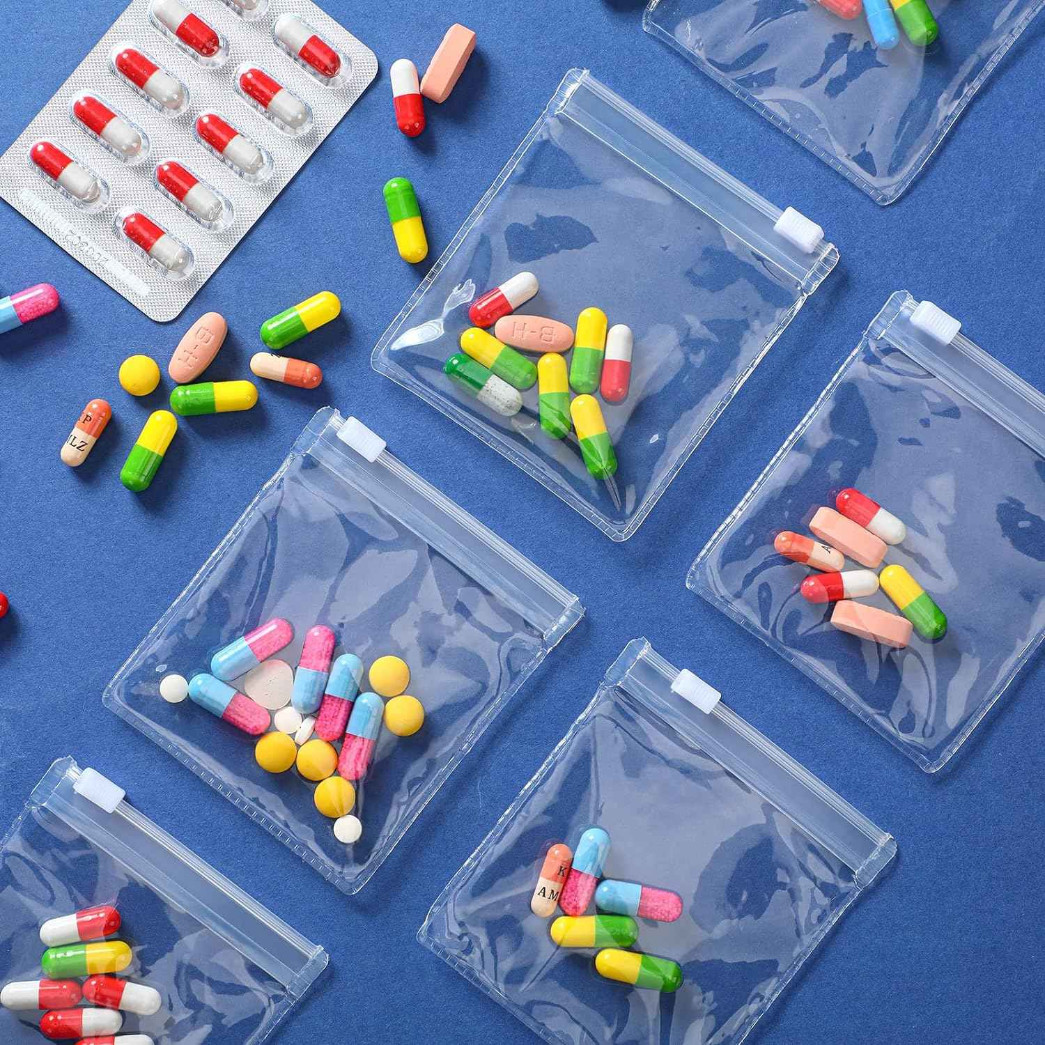 Zippered Pill Pouch Travel Medicine Organizer Storage 24 Pack - TTpen