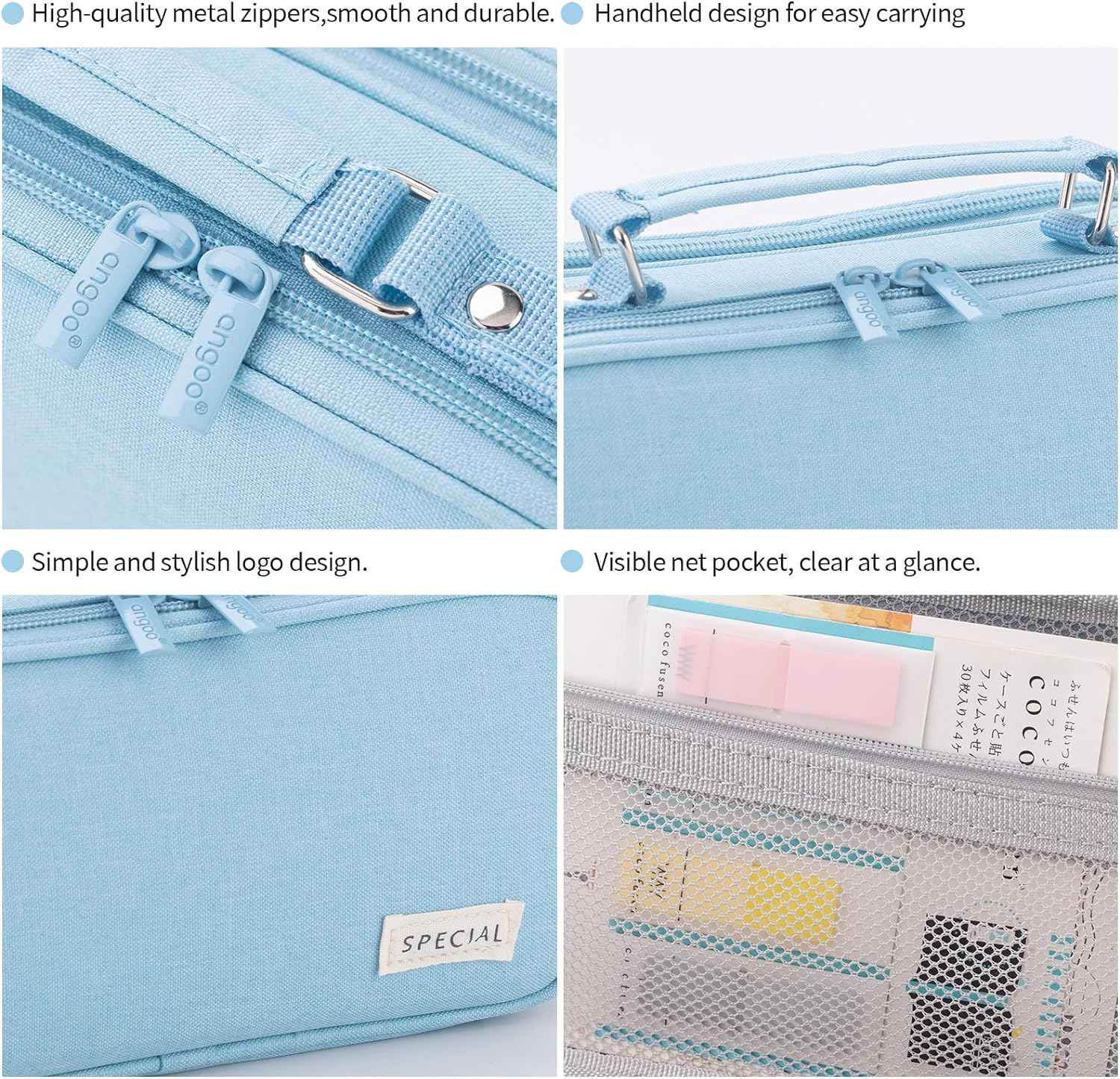 Large Capacity Pencil Case Double Zipper Storage Bag - TTpen