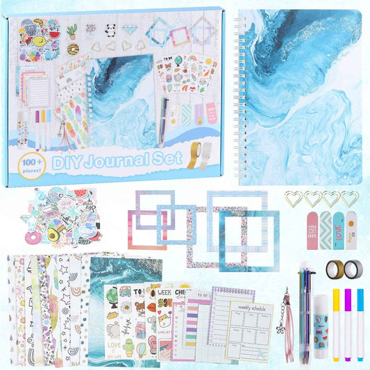 DIY Journal Set for Girls Ages 8-13 and Up - Blue Wave - TTpen