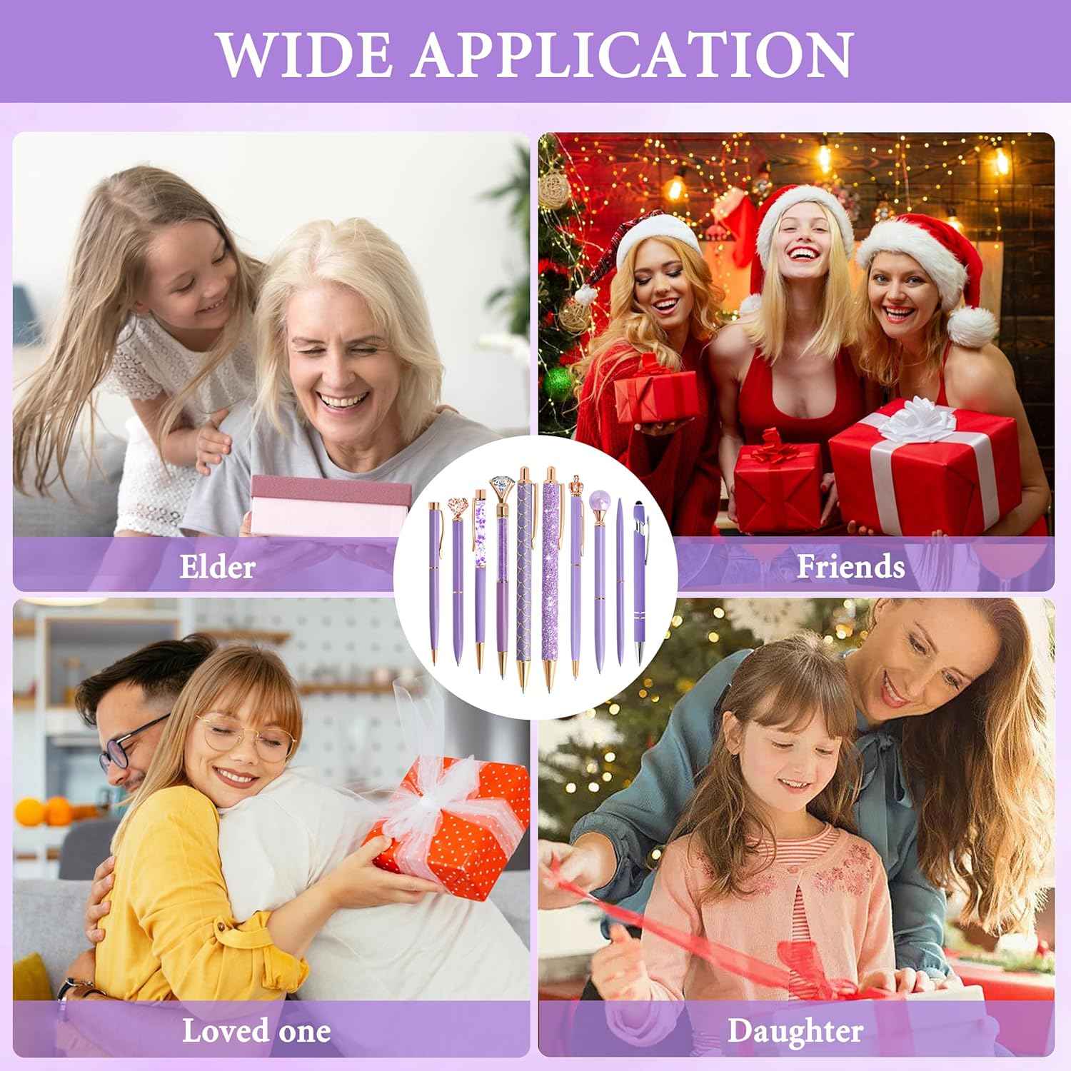 10Pcs Ballpoint Pens Set Party Favors for Kids Purple Pink Pens Gifts - TTpen