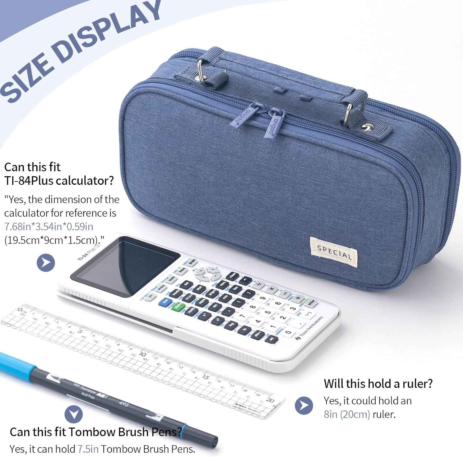 Large Capacity Pencil Case Double Zipper Storage Bag - TTpen