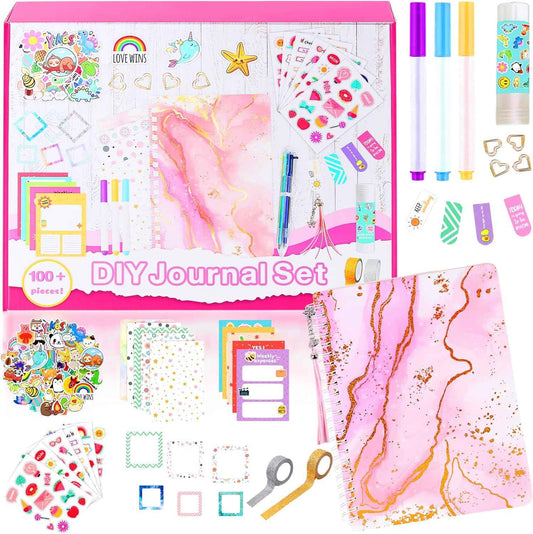 DIY Scrapbook Journal Set for Girls Ages 6-14 Years Old,Pink - TTpen