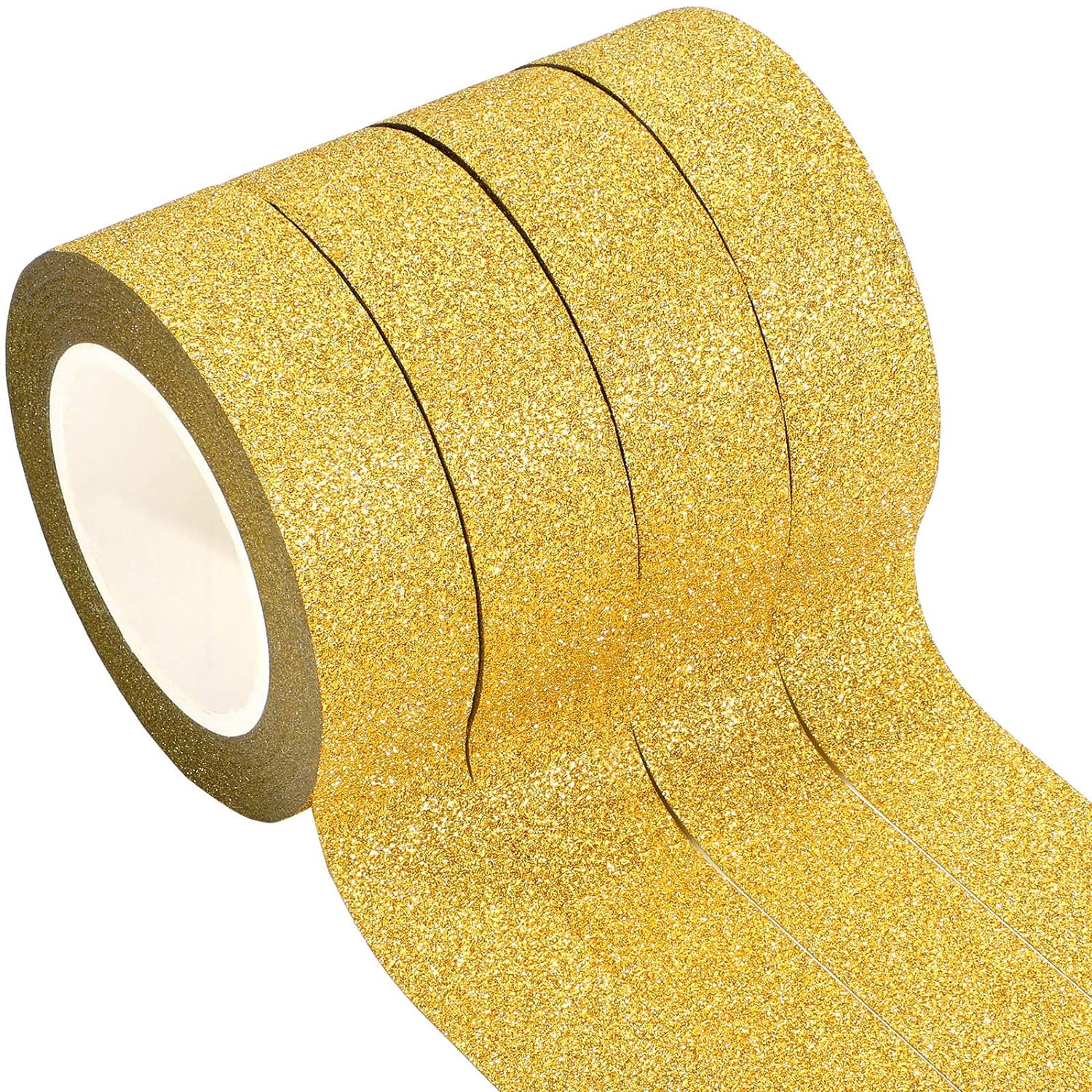 4 Rolls 0.6Inch x 11 Yards Glitter Washi Tape Crafting Masking Tape