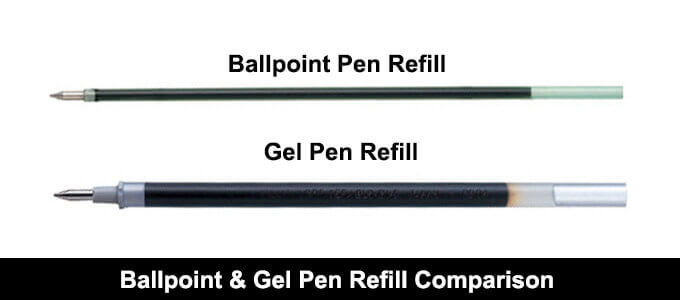 What are the pros and cons of gel pens compared to ballpoint pens?
