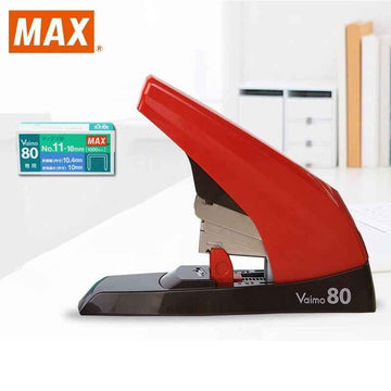 MAX Vaimo 80 Stapler HD-11UFL with 1000pcs Staples for Office Red