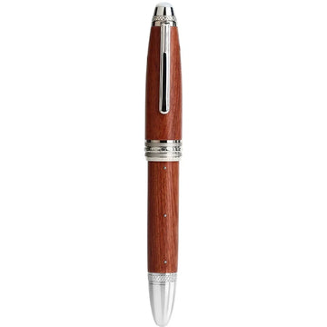 MAJOHN M1000 Large Wooden Fountain Pen with German BOCK Nib and Handcrafted Rivet Shell Inlay