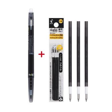 Pilot FriXion Ball Slim Erasable Gel Pen 0.38mm with 3 Refills — Black ink value set