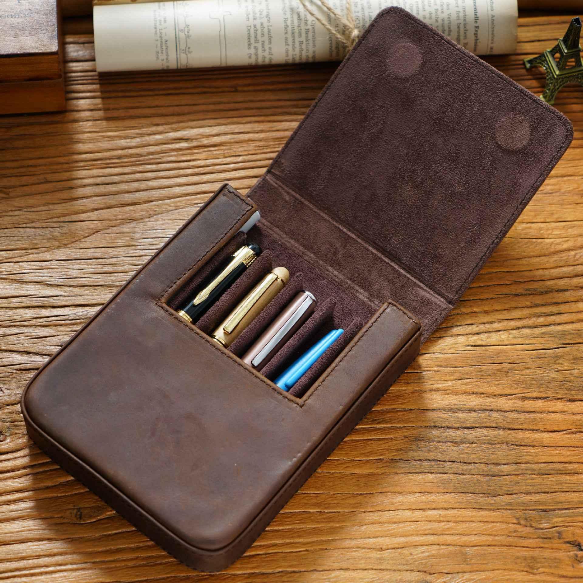 Best Leather Pen Case for Collectors | Vintage 6-Slot Fountain Pen