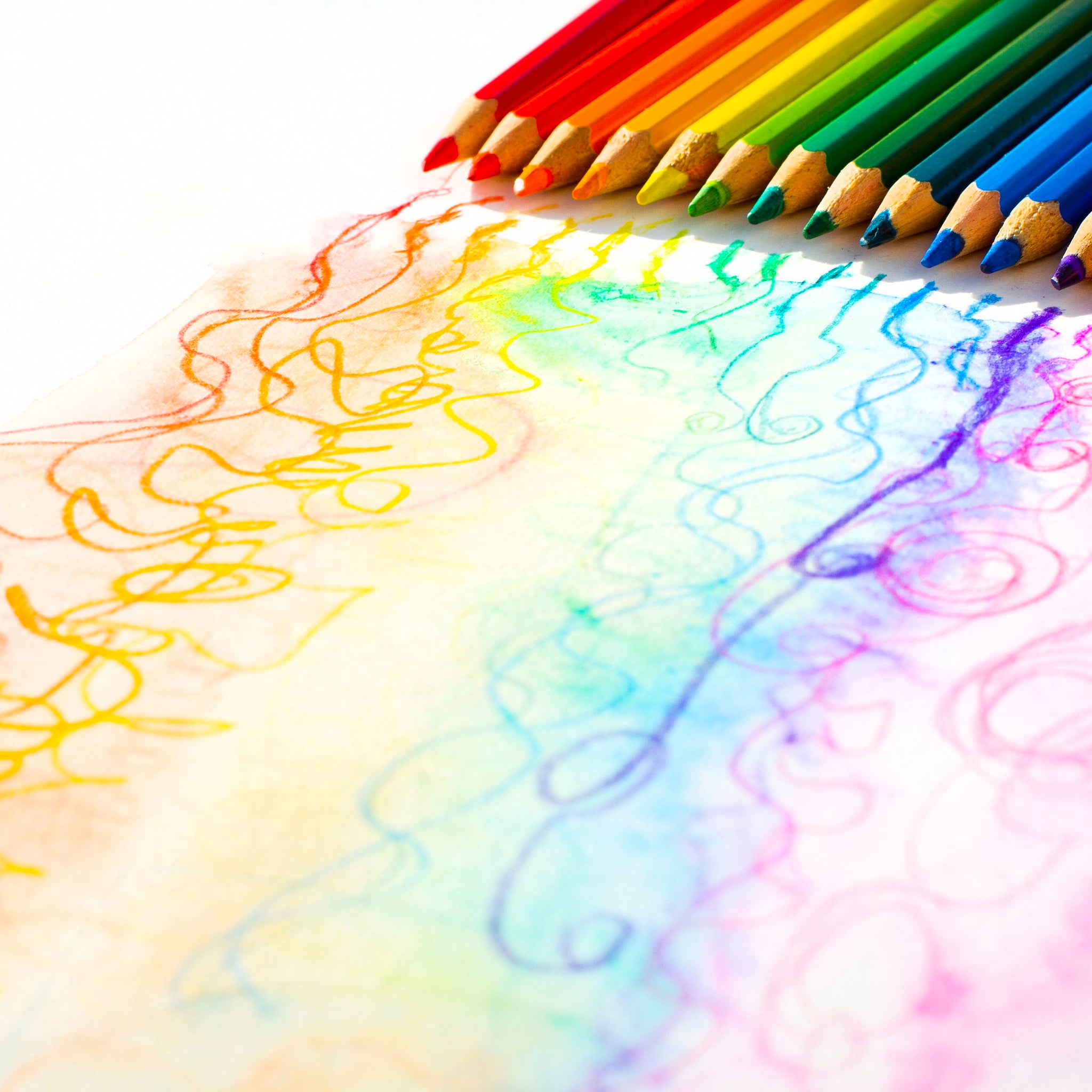 Pencil Example Exploring Different Textures and Materials with Colored Pencils