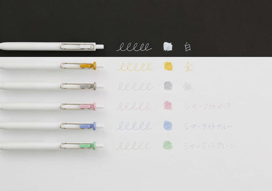 Uni-ball One Gel Pen - 0,5 mm - 3 Metallic Farvesæt - Begrænset Udgave
