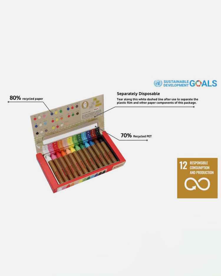 Kitpas Rice Bran Wax Art Crayons - 6/12/16/24 Colors