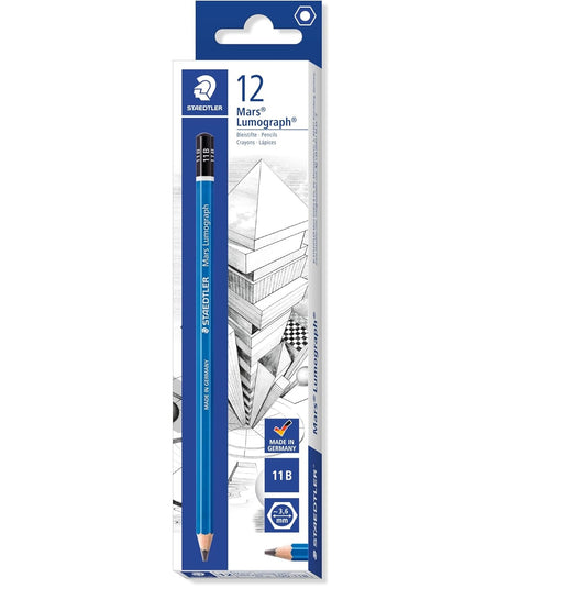 Staedtler 100 Mars Lumograph 11B Graphite Art Drawing Pencil,12 Pack