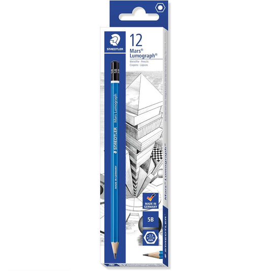 Staedtler 100 Mars Lumograph 5B Graphite Art Drawing Pencil,12 Pack