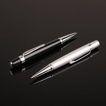 Mini-Taschen-Metallkugelschreiber 1,0 mm Kugelspitze Schwarze Tinte 2er-Pack