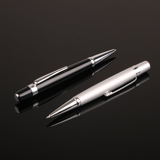 Mini Pocket Metal Ballpoint Pen 1.0mm Bullet Tip Black Ink 2 Pack