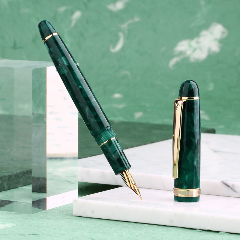 Majohn S3 Fountain Pen Celluloid,Iridium Fine Nib Gold Plated