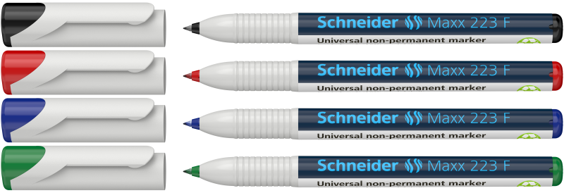 Schneider Maxx 223 F ei-pysyvä merkintäkynä 0,7 mm 4 värin pakkaus