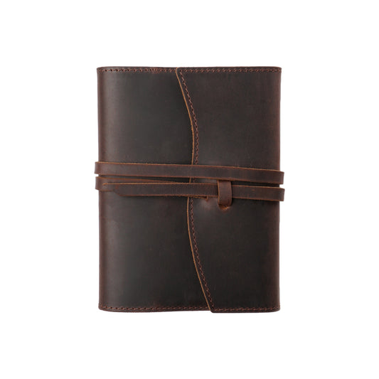Leather Notebook Cover Vintage Refillable Journal Sleeve A5 / A6 Coffee