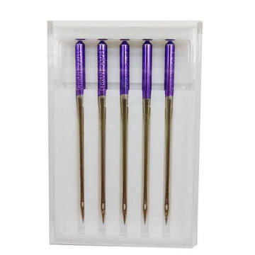 Janome purple tip sewing machine needles, size 90/14, in clear holder